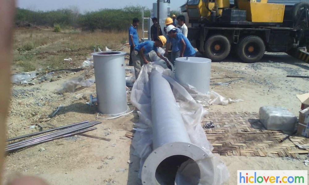 waste incinerator chimney and oil tank